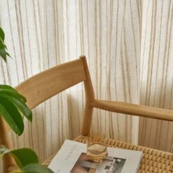 Rideau Effet Lin à Rayures Brodées • Moment Cocooning -Maison Série 0 042e31