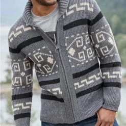 Cardigan Tricoté à Motifs Pour Homme • Moment Cocooning -Maison Série 0 4c8ef1