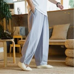 Pantalon Cocooning Sarouel En Coton Et Lin • Moment Cocooning -Maison Série 0 87eac9