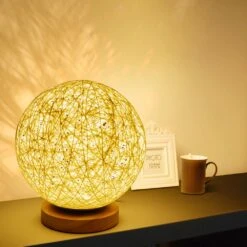 Lampe Ronde Imitation Osier • Moment Cocooning