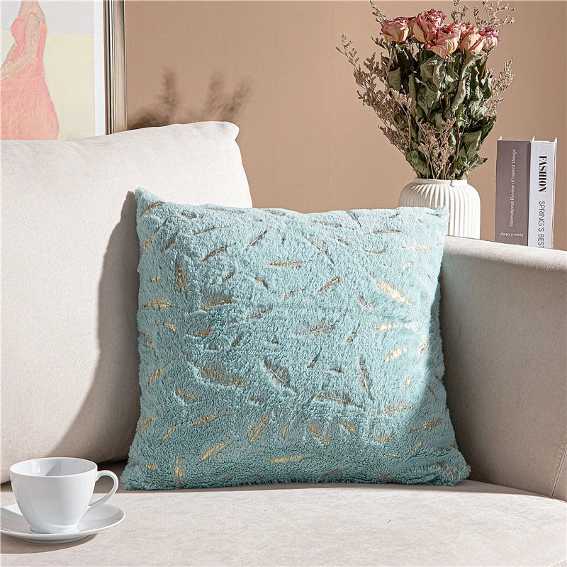 Housse De Coussin Velours à Plumes Dorées Style Romantique • Moment Cocooning 10 Housse De Coussin Velours à Plumes Dorées Style Romantique • Moment Cocooning – Image 8