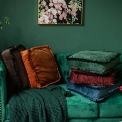 Coussin Néerlandais, De Sol, De Chaise Ou De Canapé, à Pampilles En Velours • Moment Cocooning -Maison Série 15230 vzs7li