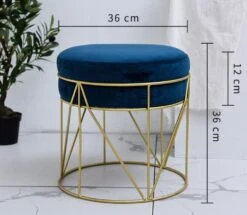 Pouf Repose-pieds En Velours Rond Et Fer Doré • Moment Cocooning -Maison Série 2428 991f11