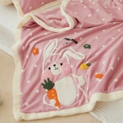 Couverture Douillette Lapin Rose 3 Pièces • Moment Cocooning -Maison Série 2877 b1dbff