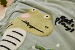 Couverture Douillette Verte Petit Crocodile 3 Pièces • Moment Cocooning -Maison Série 2877 cbf039