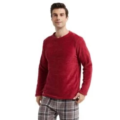 Pyjama Homme Cocooning En Corail • Moment Cocooning -Maison Série 42031 naezri