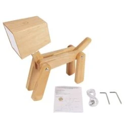 Lampe De Table En Bois Réglable En Forme De Chien • Moment Cocooning -Maison Série 47229 cormyy