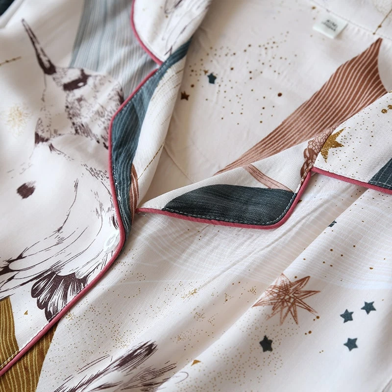 Pyjama Mi-saison En Viscose à Motifs Pour Femmes • Moment Cocooning 14 Pyjama Mi-saison En Viscose à Motifs Pour Femmes • Moment Cocooning – Image 12