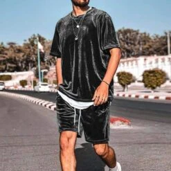 Ensemble D'été En Velours Pour Hommes • Moment Cocooning -Maison Série 49137 e75d04