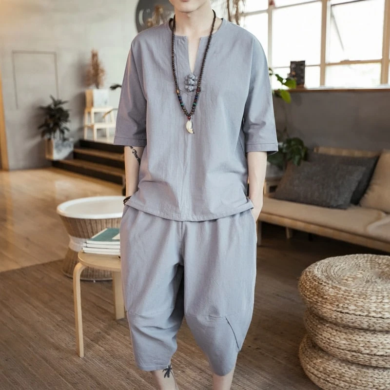 Ensemble D'été Décontracté Style Asiatique Pour Homme • Moment Cocooning 12 Ensemble D'été Décontracté Style Asiatique Pour Homme • Moment Cocooning – Image 10