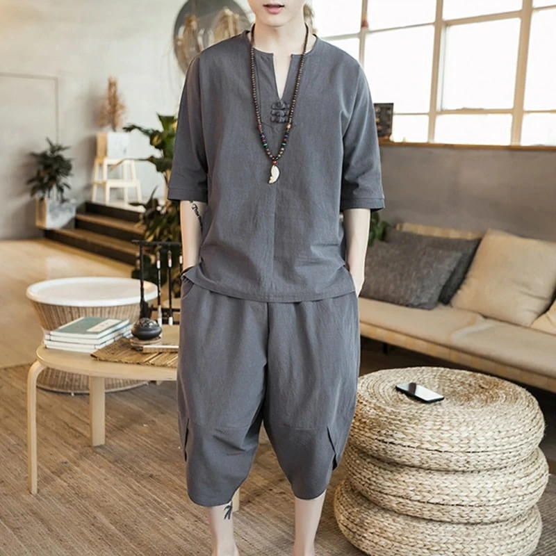 Ensemble D'été Décontracté Style Asiatique Pour Homme • Moment Cocooning 14 Ensemble D'été Décontracté Style Asiatique Pour Homme • Moment Cocooning – Image 12