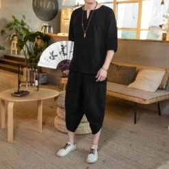 Ensemble D'été Décontracté Style Asiatique Pour Homme • Moment Cocooning 18 Ensemble D'été Décontracté Style Asiatique Pour Homme • Moment Cocooning -Maison Série 50479 o6zvfu