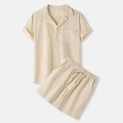 Chemise Et Short En Coton Uni Pour Homme • Moment Cocooning 20 Chemise Et Short En Coton Uni Pour Homme • Moment Cocooning -Maison Série 50556 417jdl
