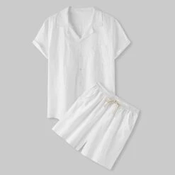 Chemise Et Short En Coton Uni Pour Homme • Moment Cocooning 22 Chemise Et Short En Coton Uni Pour Homme • Moment Cocooning -Maison Série 50556 gtpom3