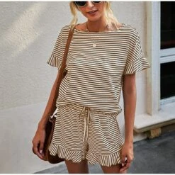 Ensemble Cocooning D'été à Rayures Pour Femme • Moment Cocooning -Maison Série 51605 3cbf37