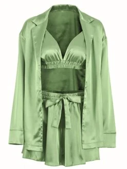 Ensemble De Pyjama D'été 3 Pièces Sexy Pour Femmes • Moment Cocooning -Maison Série 58131 yf1j2h