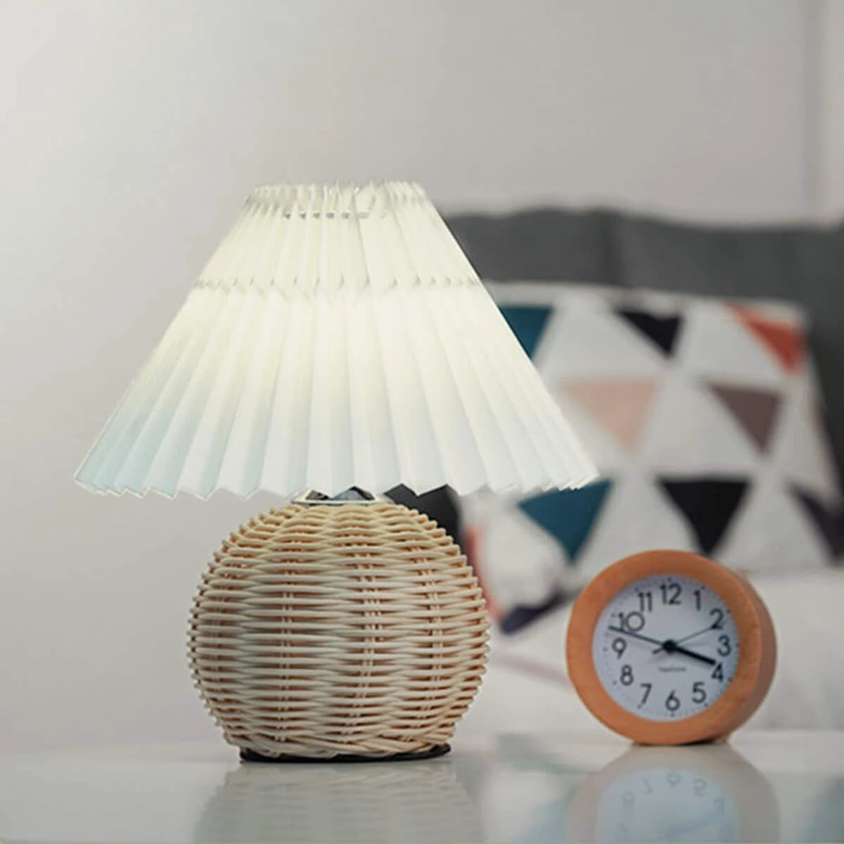 Lampe De Chevet En Rotin Et Abat-jour Plissé • Moment Cocooning 8 Lampe De Chevet En Rotin Et Abat-jour Plissé • Moment Cocooning – Image 6