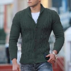 Cardigan En Tricot Torsadé Pour Homme • Moment Cocooning -Maison Série 63866 3lighy
