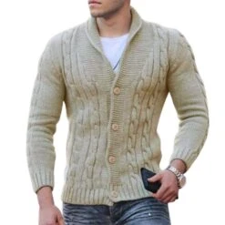 Cardigan En Tricot Torsadé Pour Homme • Moment Cocooning -Maison Série 63866 txs0sj