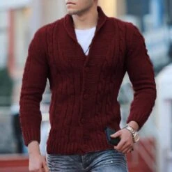Cardigan En Tricot Torsadé Pour Homme • Moment Cocooning -Maison Série 63866 ufmans