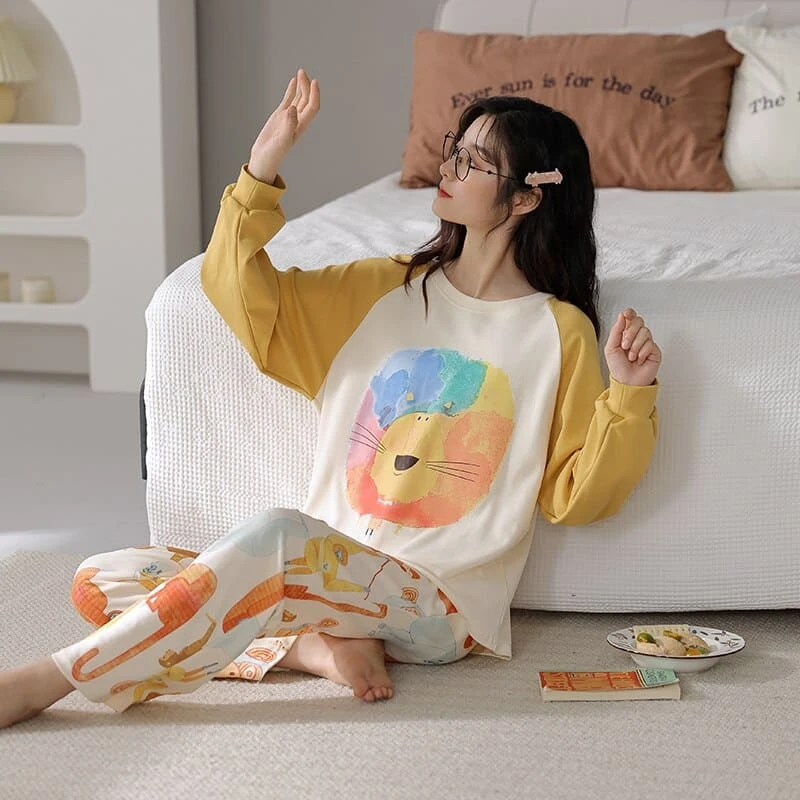 Pyjama Cocooning En Coton Imprimé Animaux Pour Femme • Moment Cocooning 4 Pyjama Cocooning En Coton Imprimé Animaux Pour Femme • Moment Cocooning – Image 2