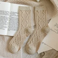 Chaussettes Tricotées En Laine Pour Femme • Moment Cocooning -Maison Série 64945 dzm6gy