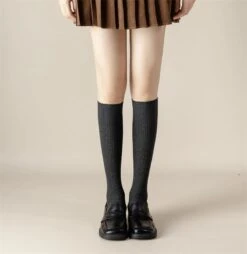 Lot De 2 Paires De Chaussettes Hautes Unies Pour Femme • Moment Cocooning -Maison Série 65085 47984b