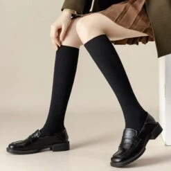 Lot De 2 Paires De Chaussettes Hautes Unies Pour Femme • Moment Cocooning -Maison Série 65085 tvihg0