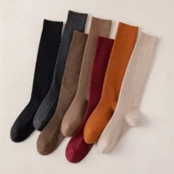 Lot De 2 Paires De Chaussettes Hautes Unies Pour Femme • Moment Cocooning -Maison Série 65085 zitxaf