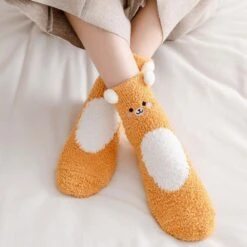 Chaussettes En Peluches Animaux Pour Femme • Moment Cocooning -Maison Série 65172 35eb01
