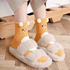 Chaussettes En Peluches Animaux Pour Femme • Moment Cocooning -Maison Série 65172 bm8jyx