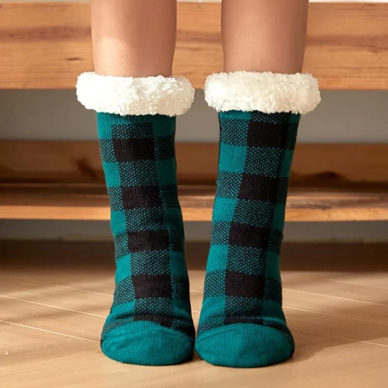 Chaussettes Fourrées à Carreaux • Moment Cocooning 12 Chaussettes Fourrées à Carreaux • Moment Cocooning – Image 10