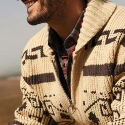 Cardigan Tricoté à Motifs Pour Homme • Moment Cocooning -Maison Série 68936 2dvdfd