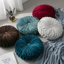 Coussin Plissé En Velours • Moment Cocooning