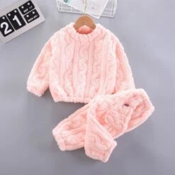 Pyjama Cocooning En Peluche Effet Torsades Pour Bébé • Moment Cocooning -Maison Série 71807 eh04ps