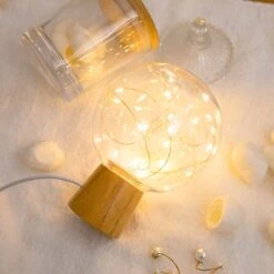 Lampe Cocooning Boule De Cristal Et Guirlande LED • Moment Cocooning -Maison Série 72347 vpyub1