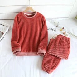 Ensemble De Pyjama En Peluche Côtelé Pour Femme • Moment Cocooning -Maison Série 73104 r8gwf5