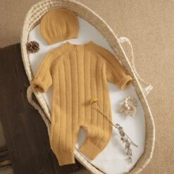 Barboteuse Tricotée En Laine Et Bonnet Pour Bébé • Moment Cocooning -Maison Série 75787 1lhvfi