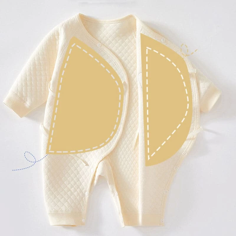 Barboteuse Cache-coeur Beige Pour Bébé • Moment Cocooning 4 Barboteuse Cache-coeur Beige Pour Bébé • Moment Cocooning – Image 2