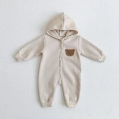 Barboteuse Ourson à Capuche Cocooning Pour Bébé • Moment Cocooning -Maison Série 76274 givn7e