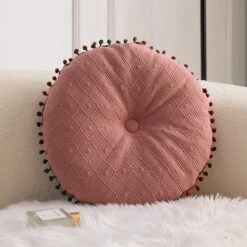Coussin Cocooning Rond à Pompons • Moment Cocooning -Maison Série 76396 sef9j9