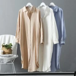 Robe Chemise Cocooning En Coton Et Lin • Moment Cocooning
