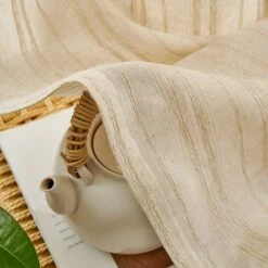 Rideau Effet Lin à Rayures Brodées • Moment Cocooning -Maison Série 78148 apkb26