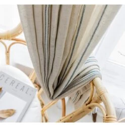 Rideau Léger En Coton Et Lin Rayé Bleu • Moment Cocooning -Maison Série 78805 e8yxsj