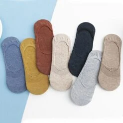 5 Paires De Chaussettes Invisibles Et Antidérapantes En Coton Pour Femme • Moment Cocooning -Maison Série 80014 tbgusk