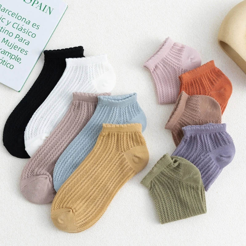5 Paires De Chaussettes Courtes En Maille Fine Pour Femmes • Moment Cocooning 3 5 Paires De Chaussettes Courtes En Maille Fine Pour Femmes • Moment Cocooning