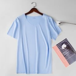 T-shirt Col V Léger Pour Homme • Moment Cocooning -Maison Série 81640 bhcagf