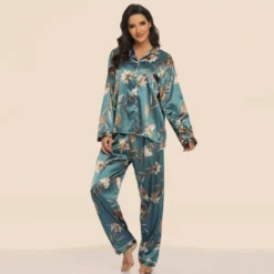 Ensemble De Pyjama En Satin Imprimé Floraux • Moment Cocooning -Maison Série 83923 7fqrrp