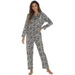 Ensemble De Pyjama En Satin Imprimé Animaux • Moment Cocooning 11 Ensemble De Pyjama En Satin Imprimé Animaux • Moment Cocooning -Maison Série 83923 aimttr