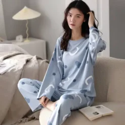 Pyjama Deux Pièces En Coton Pour Femme • Moment Cocooning -Maison Série 87447 5m8yzu